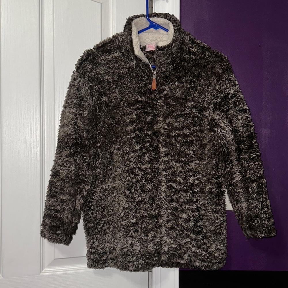 Pink Lilly brown fleece quarter zip